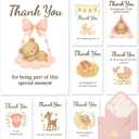 C2U Baby Shower Thank You Cards for Girl - 48 Pack with Envelopes & Gold Stickers,Baby Shower Greeting Cards Bulk for Newborn Party