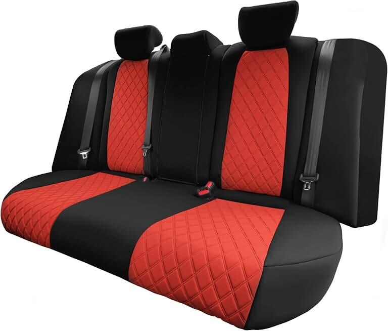 FH Group Custom Fit Car Seat Covers Specifically Made for Honda Accord 2018–2022 – Rear Seat Covers – Ultraflex Neoprene – 2 Side Adjustable Headrests, Split Backrest – Red