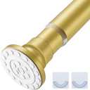 XIQIYY Gold Tension Rod 18-32 Inches Small Shower Rod Non-Slip Spring Tension Curtain Rod Stainless Steel Short Shower Curtain Rod No Drilling Adjustable Closet Rod