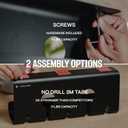 No-Drill Under Desk Cable Management Tray - 2-Pack Wire & Cord Organizer - Standing Desk Cable Management - Power Strip Holder - M (Matte Black)
