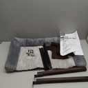 Zakkart Cat Perch for Window Sill with Bolster - Orthopedic Hammock Design with Premium Hardwood & Robust Metal Frame - Cat Window Seat for Large Cats and Kittens - Dark Stained Wood Gray Bed, 24''W