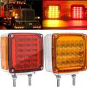 Double Faced Square LED Lights, Led Truck Trailer Turn Signal & Marker Lights (Without Brim)