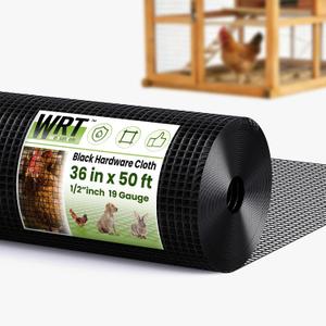 Black Hardware Cloth1/2 inch 36 inch x 50 Foot 19 Gauge, PVC Coated Welded Wire Mesh Roll, Heavy Duty Metal Mesh with Square Grid,Fencing Roll for Chicken Coop Barrier, Rabbit Cage, Snake Fence