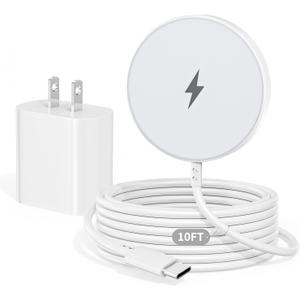 Apple Mag Safe Charger, 10FT Magnetic Charger for iPhone 17/16 iPhone Wireless Charging Pad 15W Fast Wireless Chargers for Apple 17 Pro Max/Air/17/16 Pro/15/14/13/12, AirPods Pro 3/2 Mag Safe Charging
