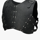 HiiFeuer Medieval Faux Leather Chest Armor, Retro Mercenary Knight Archer Body Armor, Adjustable Vest Armour for Ren Faire