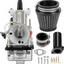 YOXUFA PWK 24 mm Carburetor Intake Pipe Assembly for Predator 212 224cc 196cc 200cc 6.5hp Engine Coleman CT200U BT200X Baja Warrior Trailmaster Mb200 GX200 Mini Bike Go Kart High Efficiency Parts (black)