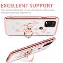 Compatible with Moto G Stylus 5g Case Clear Cute Soft Ring Stand Girls Women Shockproof Fall Protection Cover Glitter Diamond Electroplate Floral Butterfly Pattern Case for G Stylus 5g (Rose Gold)