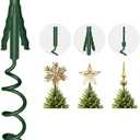 Christmas Tree Topper Holder Universal Twist-On Stabilizer with Adjustable Attachment for Tree Top Decorations, Fits Most Tree Bases (Green)