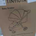 Tinyiota Stroller for Babies,Toddler Strollers with Large UPF 50+ Canopy,Luxury Baby Stroller with Leather Handle & Spacious Seat, One-Hand Foldable Pushchair,Baby Carriage with Lie-Flat Mode(Gray)