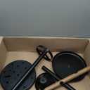 ower Holder Stand Metal Matte Black Stand with Wooden Element, Decorations fof Home, Wedding, Party