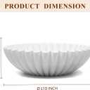 YMXYJM Large Decorative Bowl, Modern Handicraft Bowls for Home Decor, Decorative Fruit Bowl for Kitchen Counter, Ruffle Bowl Decor, Stylish Key Bowl for Entry Table, White