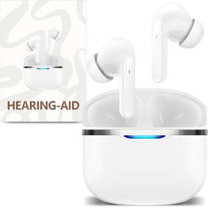 OTC Hearing Aids,Featuring Noise Cancelling, Volume Control, and Rechargeable Functionality with Portable Charging Case - Experience Clearer Sound with Advanced Hearing Aids for Seniors (White)