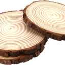 JAPCHET 30 Pack 5-5.5 Inch Natural Wood Slices, 0.4 in Thick Wooden Circle with Bark, Unfinished Wood Log Discs for Christmas and Wedding Decorations