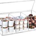 BEYGORM Acrylic Coffee Pod Holder with Lid for 24 Kcup, Clear Coffee Capsule Storage Organizer,3 Compartments Coffee Bar Station Organizer Compatible with Coffee Pod, Coffee Creamer