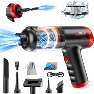 2-in-1 Car Vacuum&Air Duster 80W/16kpa/12KRPM/30 Mins High Powerful Dust Cleaner Portable Cordless Vacuum Pro Compressed Air Blower Lightweight Rechargeable Handheld Mini Vacuum for Car/Home/Office