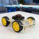 4WD Robot Car Chassis Kit with TT Motor, Battery Box, Acrylic Chassis and 4 Wheels for Robotics Projects, Smart Robot Chassis, Robots Car Platform for Arduino Raspberry Pi (4WD Robot Chassis)