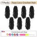 Faux Locs Crochet Hair Soft Locs 14 Inch 7 Packs Crochet Locs Natural Short Locs Crochet Hair For Women Synthetic Pre looped Crochet Braids (14 Inch (Pack of 7), 1B#)