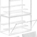Clear Acrylic Display Case for Figures 4 Layer Adjustable Acrylic Boxes for Display Stackable Display Cabinets for Collectibles Action Figure Display Case for Shoe, Bread, Cosmetic, Handbag,2 Pack (high-7.1")