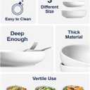 LE TAUCI Pasta Bowls 45 oz, Salad Bowls Set for Serving Soup, Pasta, Noodle, Dinner, Large Kitchen Bowl Plates, Microwave Safe - 8.5 Inch, Set of 4, White