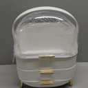 BTGGG Makeup Organizers, Make Up Organizer for Vanity, Countertop Cosmetic Storage with Drawers and Transparent Cover for Bedroom Bathroom, White