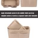 LEXSION Felt Purse Bag Organizer Insert with zipper Bag Tote Shaper Fit Speedy Neverful PM MM