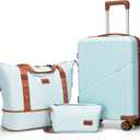 Cosbarn Carry On Luggage Set 22x14x9 Airline Approved, 3 Piece 20 Inch Lightweight ABS Hardside Suitcases with Wheels and TSA Lock, Durable Waterproof Travel Suitcase for Men Women