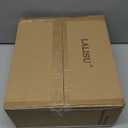 LALISU Floor Lamp for Living Room, Dimmable Floor Lamp with Foot-Step Switch Standing Lamp with Linen Shade Reading Lamp for Living Room Bedroom Office Dining Room, 9W Bulb Included (Gold)