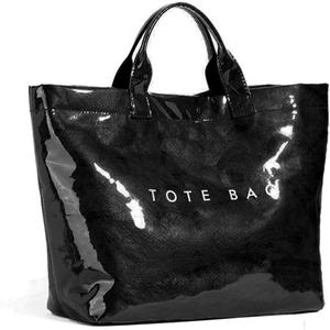 Women's Large PVC Tote Bag Letters Print Handbags Kraft Paper Shoulder Bag Clear Shopping Hobo Bag (Black)