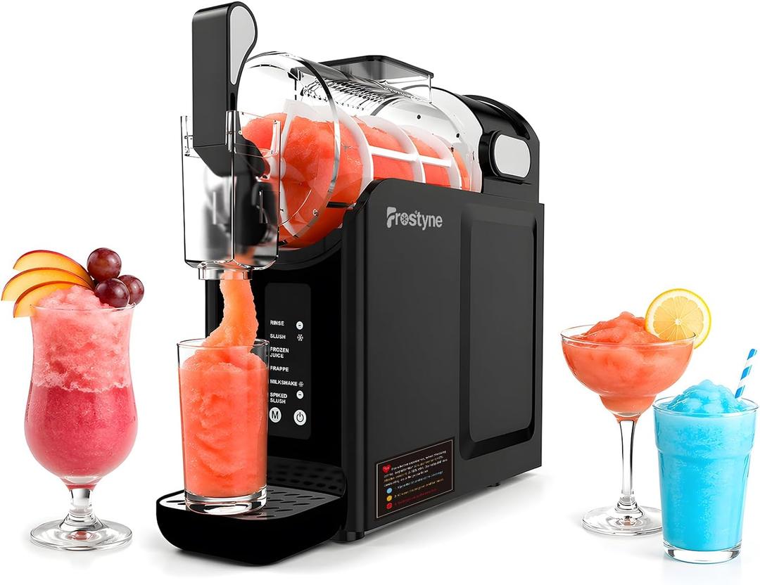 Frostyne 88oz Slushie Machine for Home with No Ice Needed, 5 Preset Programs, Self-Cleaning Function, Quiet Operation, Perfect for Making Frozen Margaritas, Milkshakes, Smoothies, Frappes,Black
