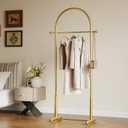 Modern Gold Arch Clothing Rack Freestanding Garment Rack for Hanging Clothes,Heavy Duty Coat Rack,Metal Small Clothes Rack for Bedroom,Closet or Boutique Display