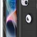 Annymall for iPhone 14 Plus Case with 2 Screen Protector, Heavy Duty Drop Protection Shockproof Rugged 3-Layer Military Tough Durable Protective Cover for Apple iPhone 14 Plus 6.7" (Black II)