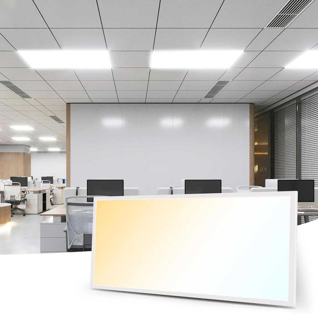 Art3d 1 Pack 2x4 FT LED Flat Panel Light, 3CCT Selectable Color Temperature 3000K/4000K/5000K, 0-10V Dimmable 5500LM Flush Mount Ceiling Light, 20W/30W/40W Drop Ceiling Light, UL&ETL Listed