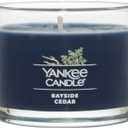 Yankee Candle Signature Votive Mini Candle Jar, Bayside Cedar Scent, Natural Soy Wax Blend Candle with Natural Fiber Wick, 1.3 OZ Glass Jar (Pack of 1)