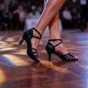 MSMAX Women Black Latin Dancing Shoes High Heel Character Ballroom Dance Shoe for Women 4 M US Women (34)