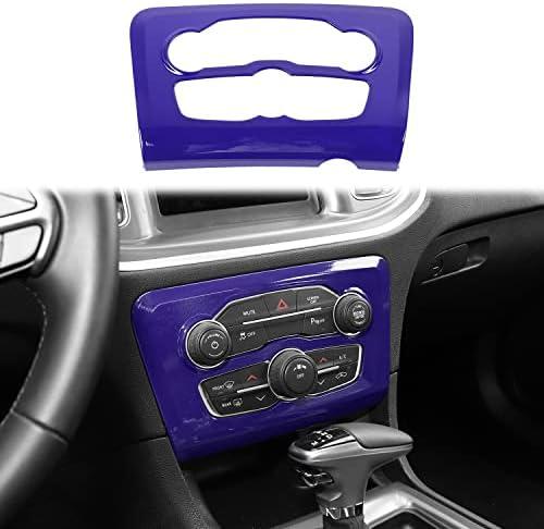 Voodonala for Charger Radio AC CD Switch Panel Center Consoles Trim for 2015-2025+ Dodge Charger Interior Accessories, ABS Purple 1pc