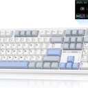 CORBOBO LINGBAO K108 Pro Wireless Mechanical Keyboard with Screen & Knob, Full Size Creamy Keyboard with Number Pad, 10000mAh Battery, PBT Keycaps, RGB Backlit, Hot-swappable Gaming Keyboards