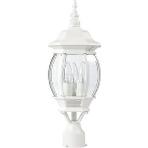 NUVO Lighting 60/897 Traditional Three Light Post Mount from Central Park collection in White finish