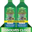Green Gobbler Ultra Concentrated Drain Clog Remover & Cleaner | Powerful Hair, Grease & Soap Dissolver for Bathroom, Kitchen, Shower, Sink & Toilet | Safe for Pipes & Septic Systems | 2 Pack