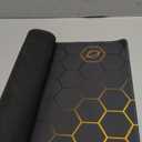 Desk Mat, Black Gold Honeycomb Technology Extended Gaming Mouse Pad Large, 35.4"x15.7" Big Mouse Pad with Non-Slip Base and Stitched Edge, Long Computer Keyboard Mouse Mat for Home Office Work