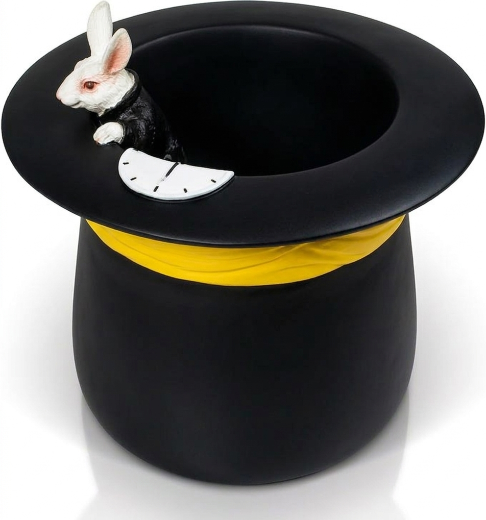 Halloween Candy Bowls Candy Dish for Office Desk Bunny Bowl Key Bowl for Entryway Table Flower Pots for Indoor Plants Alice in Wonderland Decor (Black)