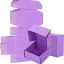 25 Pack Small Shipping Boxes Purple Corrugated Cardboard Box 4x4x2 inchesCorrugated Box for Packaging Small Business,Mailing Packing Literature Mailer,Shipping Gift Boxes