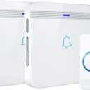 AVANTEK Wireless Doorbell, D-3W Waterproof Door Chime Kit Operating at over 1300 Feet with 2 Plug-In Receivers, 52 Melodies, CD Quality Sound and LED Flash (White)