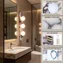 Fumete Natural Marble Wall Sconces 3 Light Alabaster Hardwired Wall Light in One Sconce Modern Cute Walls Mount Walls Lights for Bathroom Vanity, Bedroom, Living Room, Hallway, Staircase, 23.6x 4.7 inches