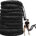 Battle Ropes Black Workout Rope 1 inch Battle Ropes for Home Gym 30ft Exercise Ropes for Working Out Heavy Ropes for Exercise Training Weighted Rope Weighted Workout Rope Battle Rope