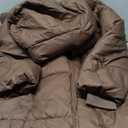 Women's Hooded Long Puffer Coat Winter Warm Full Zip Lightweight Quilted Jacket with Pockets (Large, Brown)