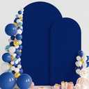 Wokceer Wedding Arch Backdrop Cover 7.2FT, 6FT Spandex Fitted Wedding Arch Stand Covers 2 Set Round Top Chiara Backdrop Stands Cover for Birthday Party Ceremony Banquet Decoration Royal Blue