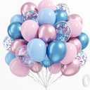 61pcs Pink and Blue Balloons, 12 Inch Macaron and Metallic Blue Pink Latex Party Balloons for Gender Reveal Baby Shower Wedding Bridal Shower Birthday Graduation Party Decorations