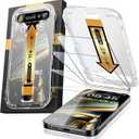 MRGLAS 4-Pack TOP 9H+ Glass for iPhone 15 Pro Max Screen Protector [Auto Alignment Kit] [10X Military Protection] UNBREAK Tempered Glass for 15 ProMax 6.7 inch Longest Durable Case-Friendly