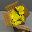 4 Pcs Artificial Impatiens Flowers for Outdoors Silk Impatiens Flowers Bouquet Yellow Fake Plants UV Resistant Faux Impatiens for Outdoor Planters Spring Summer Porch Patio Window Balcony