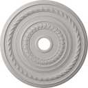 25 3/8"OD x 3 3/8"ID x 1 3/8"P Cole Ceiling Medallion (Fits Canopies up to 9 1/8"), Hand-Painted Ultra Pure White